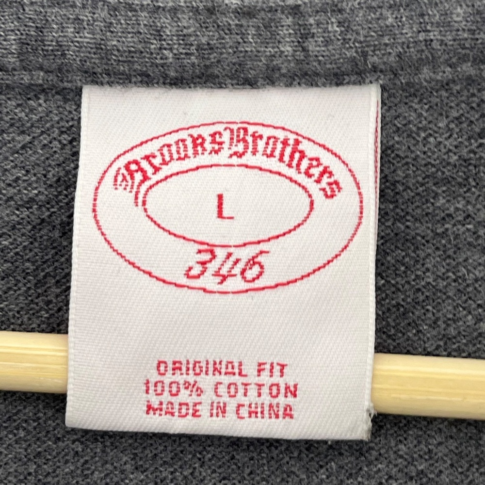 Brooks Brothers 346 Mens Size L Polo Shirt Gray Performance Golf Original Fit - Picture 4 of 10